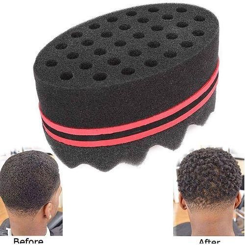 Fashion Hair Twist Sponge Brush Two Sides Dread Dreading Wave Twisting Foam Afro Barber Curl Sponge For Women And Men Boy Girl Small And Big Holes