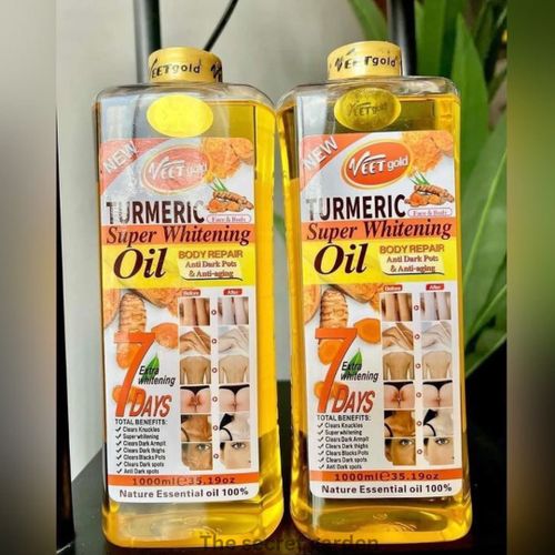 VEET GOLD Tumeric Super Whitening Body Oil – 1000ml-Brightens, Moisturizes & Evens Skin Tone