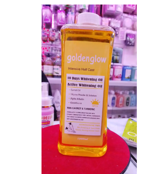 Golden Glow Intensive Half Cast 10 Days Whitening Milk with CARROT Oil & TURMERIC Body Lotion with Argan Oil, Alpha Arbutin & Glutathione. Removes Pimples, Wrinkles and Stretch marks