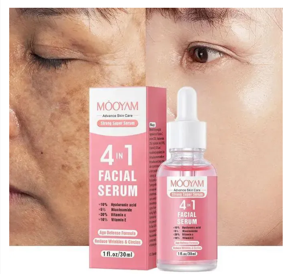 MOOYAM 4 in 1 Vitamin C Facial Serums with Hyaluronic Acid, Vitamin E, Niacinamide, Brightening Vitamin C Face Serum for Dull Dry Skin, Anti Aging Facial Serum for Dark Spots, Fine Lines & Wrinkles