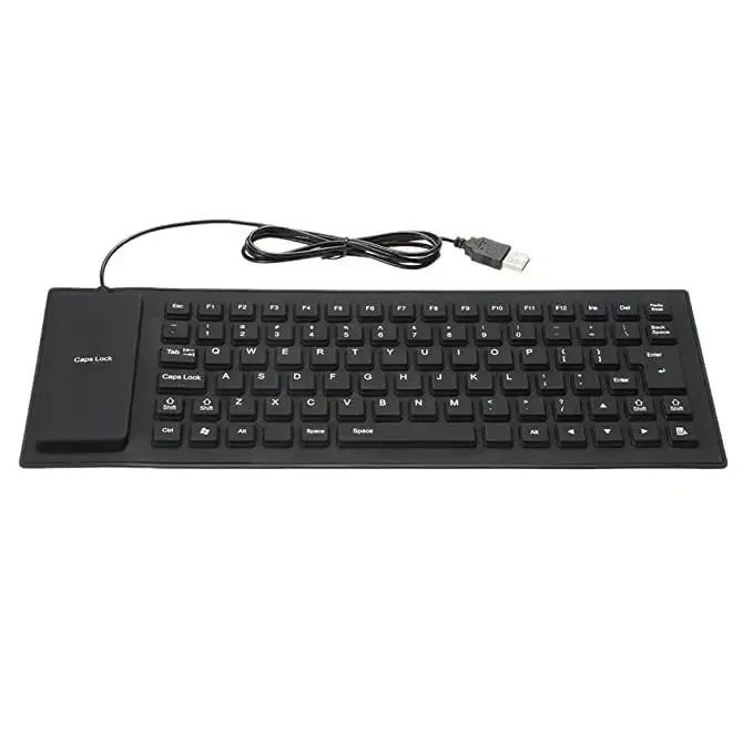 Flexible Waterproof Silicone Keyboard – Foldable USB Wired Keyboard, Dustproof & Silent Typing, Portable for PC/Laptop/Desktop