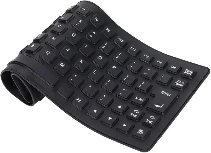 Flexible Waterproof Silicone Keyboard – Foldable USB Wired Keyboard, Dustproof & Silent Typing, Portable for PC/Laptop/Desktop