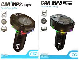 C61 FM Transmitter Bluetooth Wireless Modulator Dual Port USB TYPE C + MP3 Player + FM Radio + TF Slot + Charging + Support FLAC