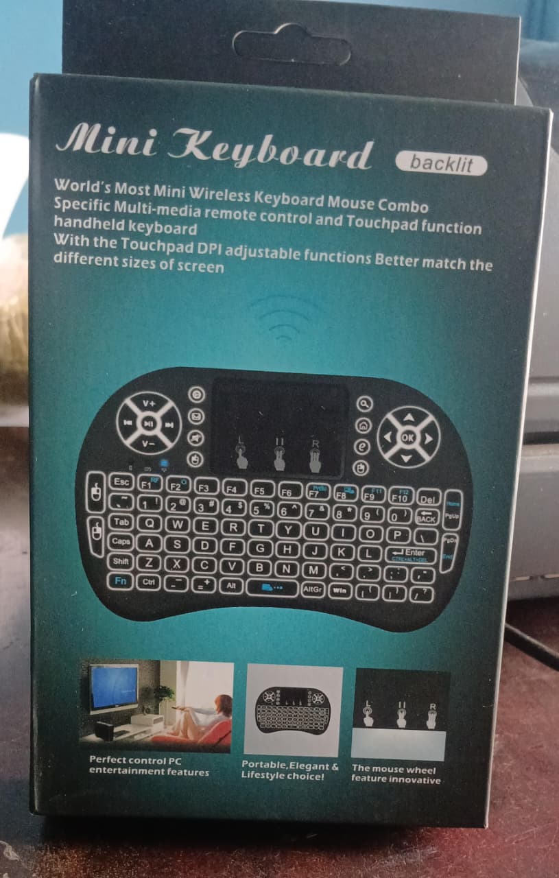 Wireless Mini Keyboard With Mouse Touchpad And Back-light For Android Box/ Smart TV/ Laptop - Black