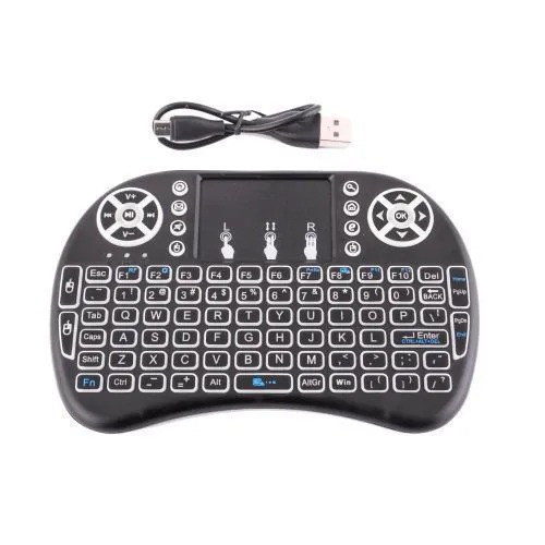 Wireless Mini Keyboard With Mouse Touchpad And Back-light For Android Box/ Smart TV/ Laptop - Black