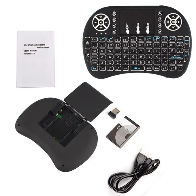 Wireless Mini Keyboard With Mouse Touchpad And Back-light For Android Box/ Smart TV/ Laptop - Black