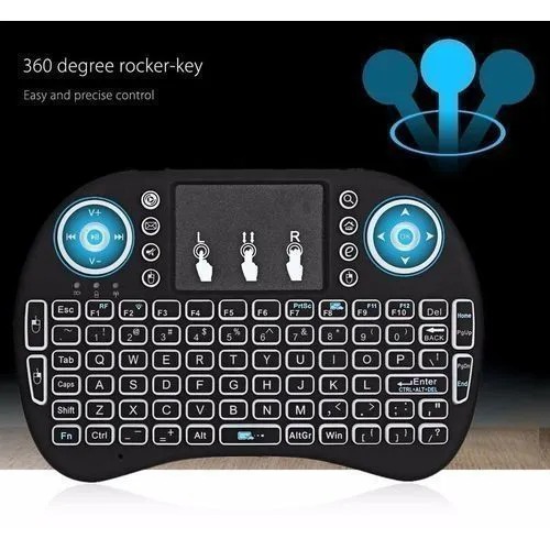 Wireless Mini Keyboard With Mouse Touchpad And Back-light For Android Box/ Smart TV/ Laptop - Black