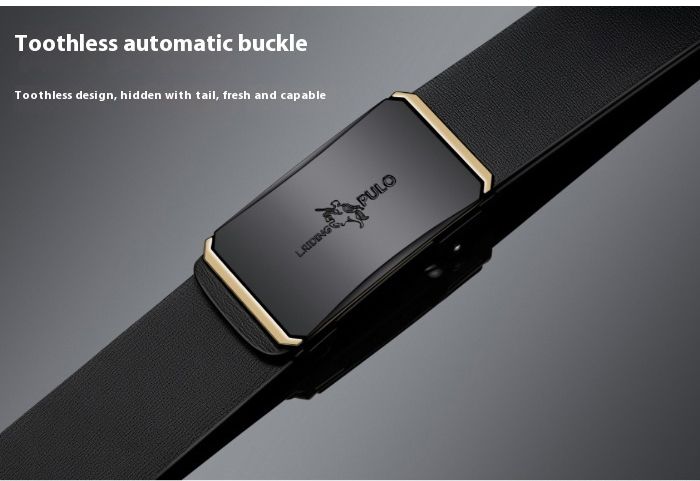 Men's genuine leather belt toothless automatic buckle hot sale fashion business all-match belt high-end belt