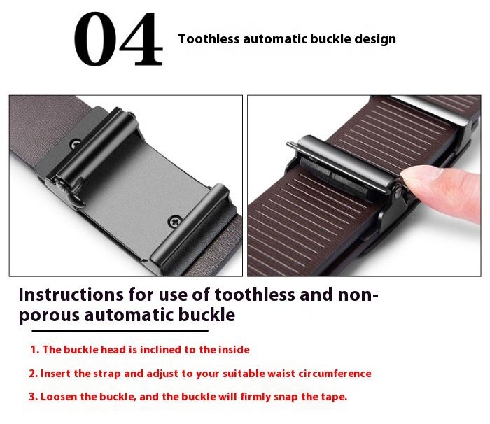 Men's genuine leather belt toothless automatic buckle hot sale fashion business all-match belt high-end belt