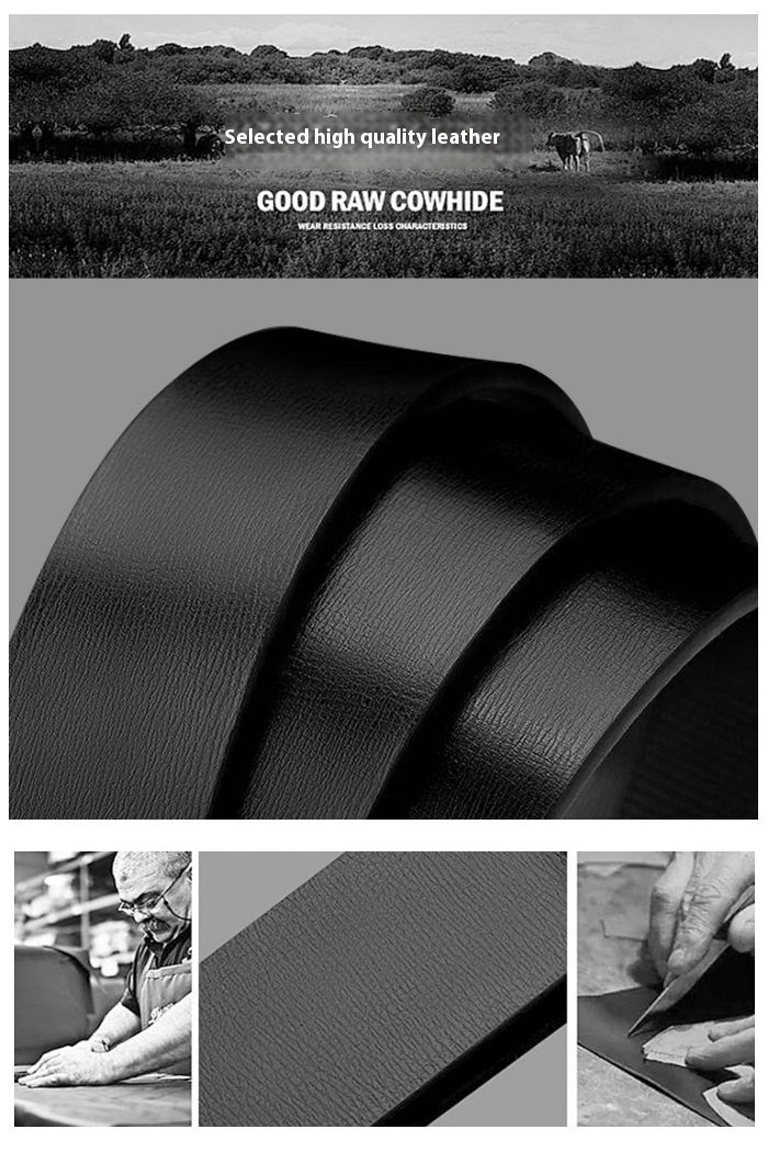 Men's genuine leather belt toothless automatic buckle hot sale fashion business all-match belt high-end belt