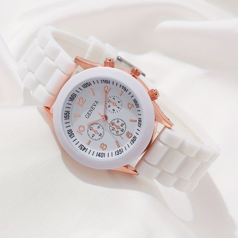 Women Watches 5PCS Set Simple Classic Heart Shape Women Wrist Watches High-end Fashion Watch Women Quartz Watches Jewelry Set Clocks Reloj Mujer Girls Gift