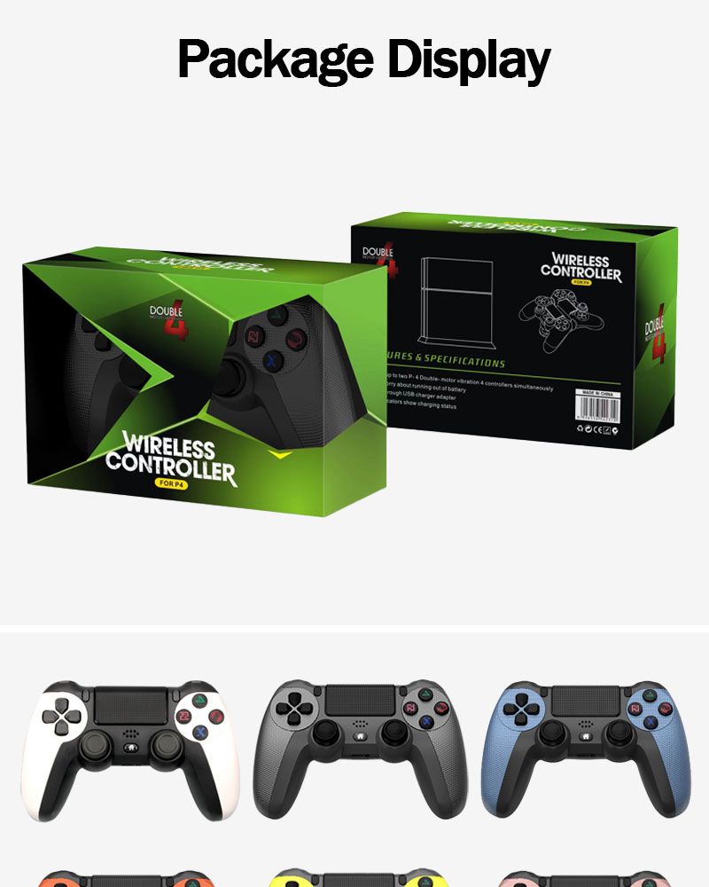 Hot Sale Bluetooth Game Controller Gamepad Game Controller Wireless Bluetooth Joystick 6 Axis with Light Bar Gyroscope Dual Vibration Bluetooth Gamepad for PC, Android, PS4