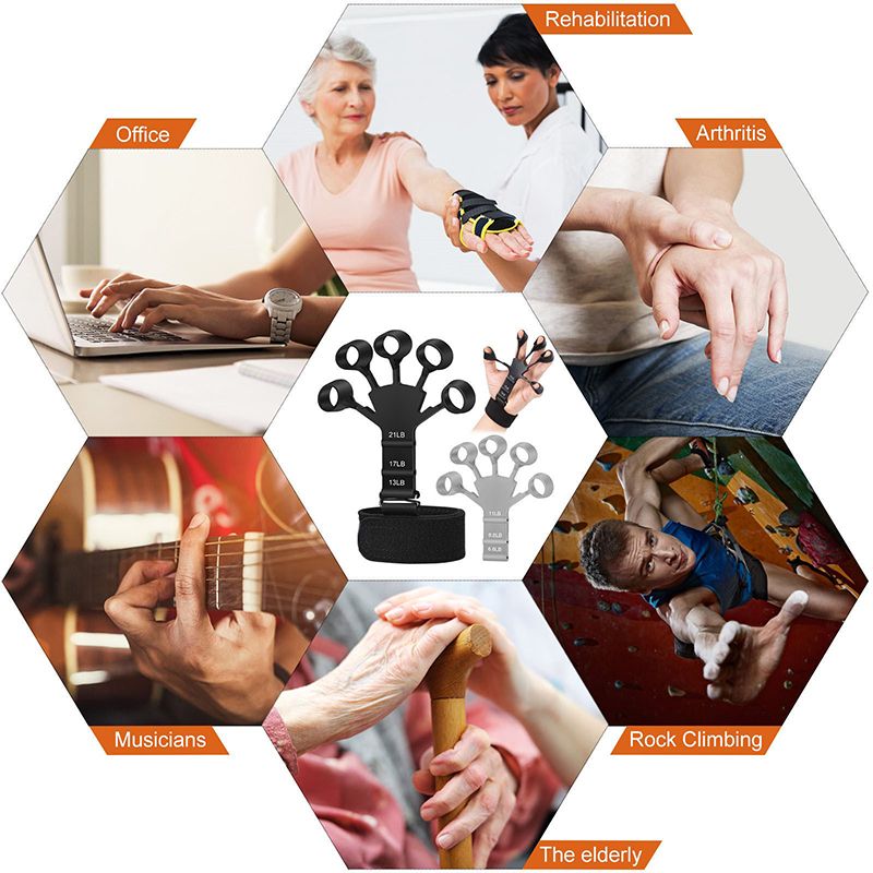 Finger Grip Finger Trainer Finger Puller Wrist Strengthener Basketball Corrector Vein Trainer Finger Exerciser Guitar Finger Exerciser Rehabilitation Therapy Tool Patient Hand Strength Trainer