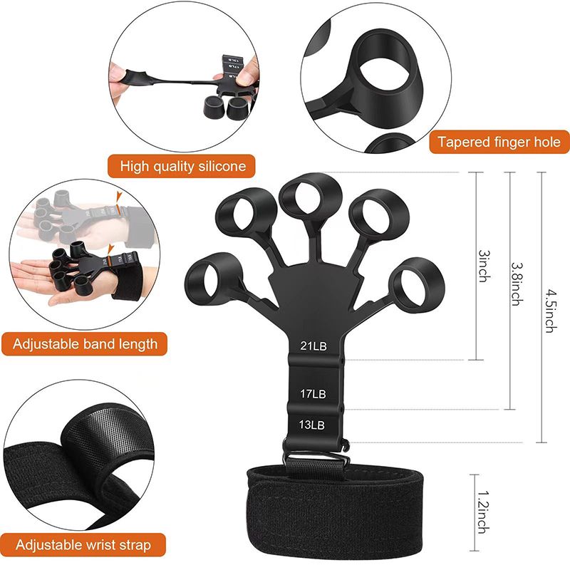 Finger Grip Finger Trainer Finger Puller Wrist Strengthener Basketball Corrector Vein Trainer Finger Exerciser Guitar Finger Exerciser Rehabilitation Therapy Tool Patient Hand Strength Trainer