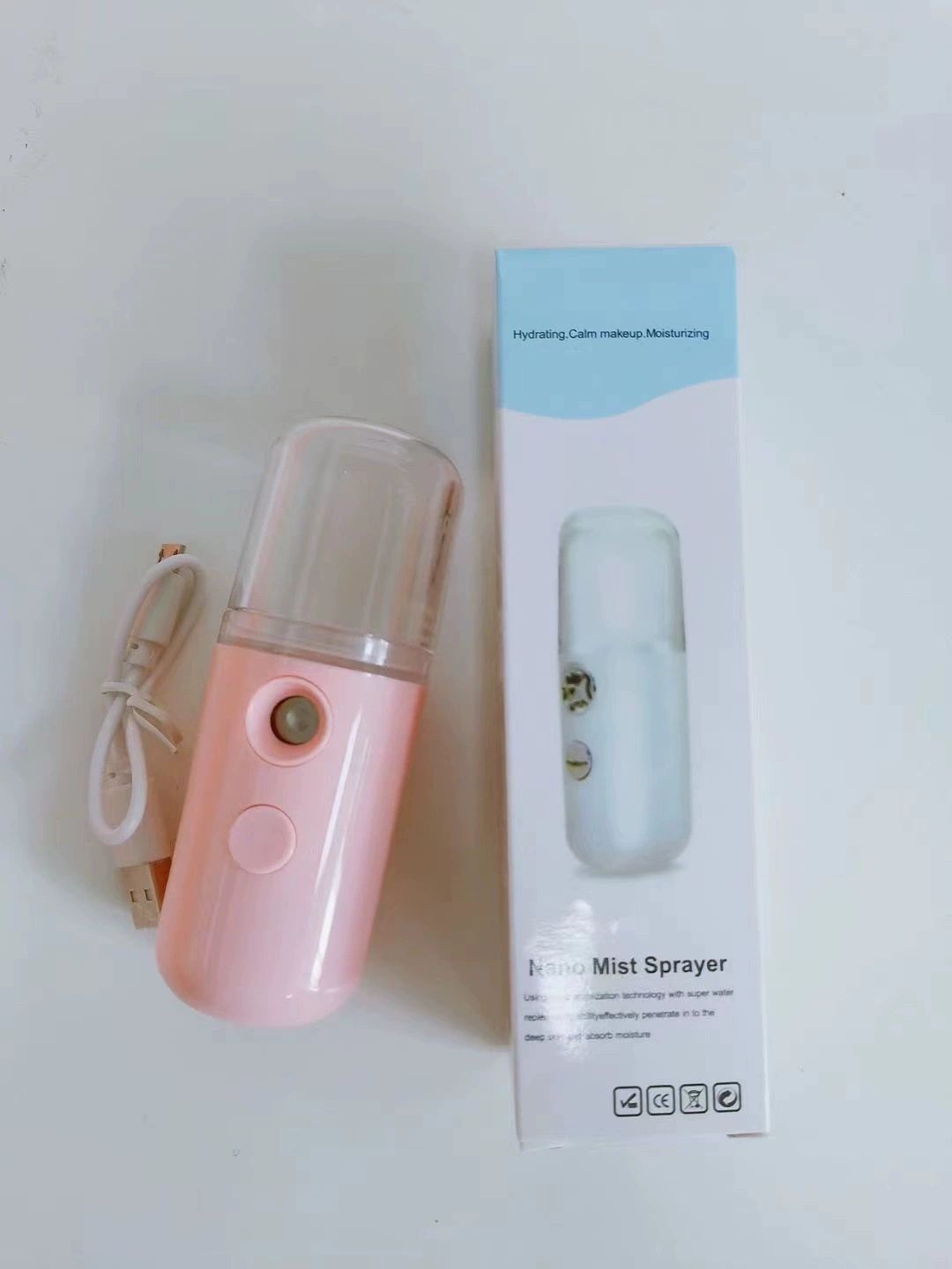Rechargeable Hydrating Spray Humidifier Alcohol Disinfection Spray USB Rechargeable Cold Spray Mini Pocket Portable Nano Facial Spray Facial Steamer Facial Skin Care Tools