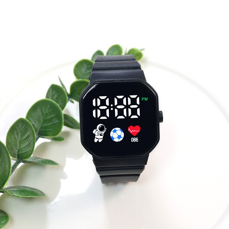 Digital Watches Men and Women Sports Watches LED Digital Clock Astronaut Silicone Strap Fashion Square Men and Women Electronic Clock Student Watches Birthday Gift