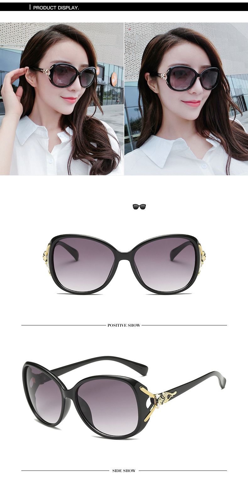New style women's summer beach sunglasses fox head large frame anti-ultraviolet sunglasses