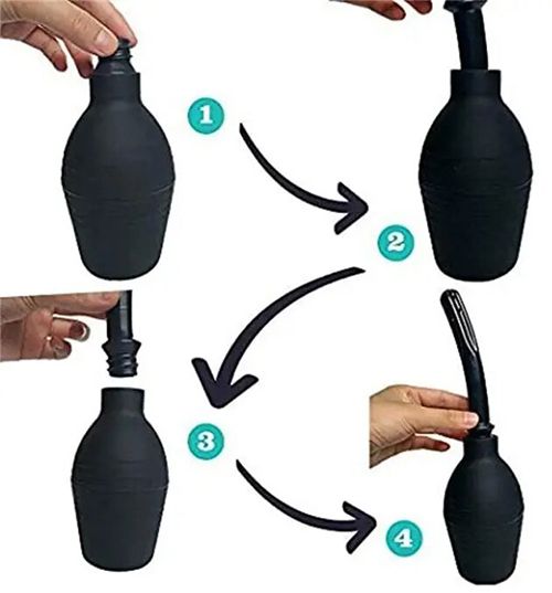 Enema Douche Clean 310ml Large Capacity Healthy Wash Flusher System for Men Women Made of Comfortable Silicone Anal Shower Reusable Vaginal And Anal Cleaner Home Tests Care