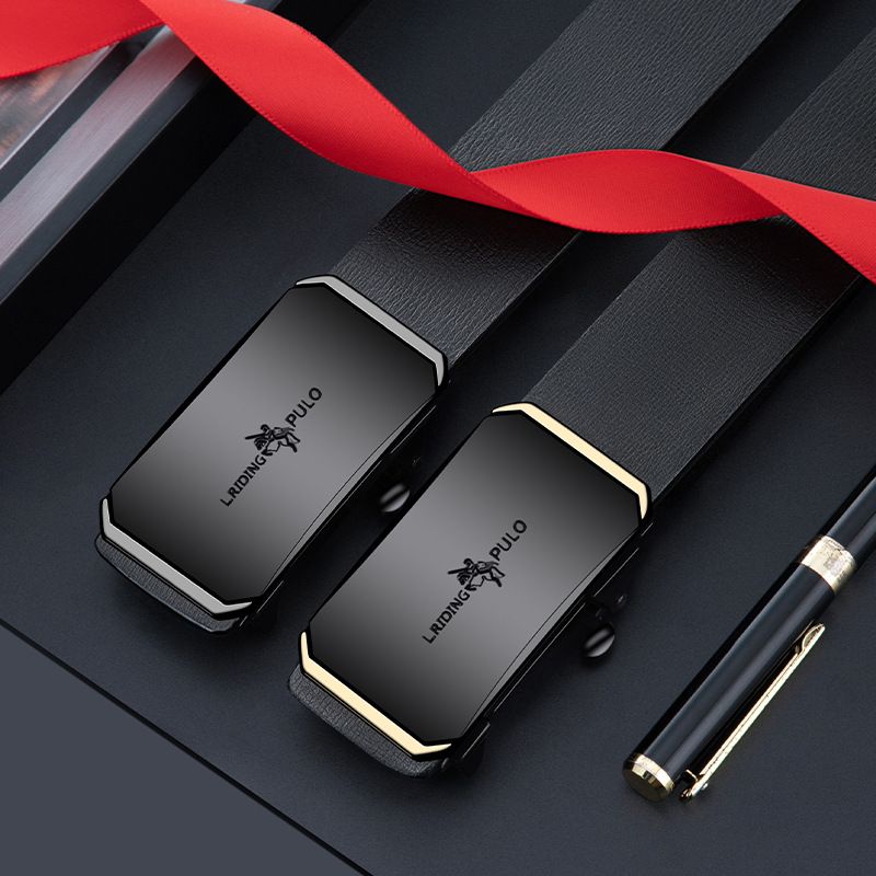 Men's genuine leather belt toothless automatic buckle hot sale fashion business all-match belt high-end belt