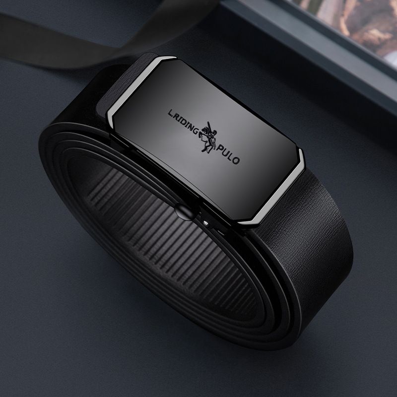 Men's genuine leather belt toothless automatic buckle hot sale fashion business all-match belt high-end belt