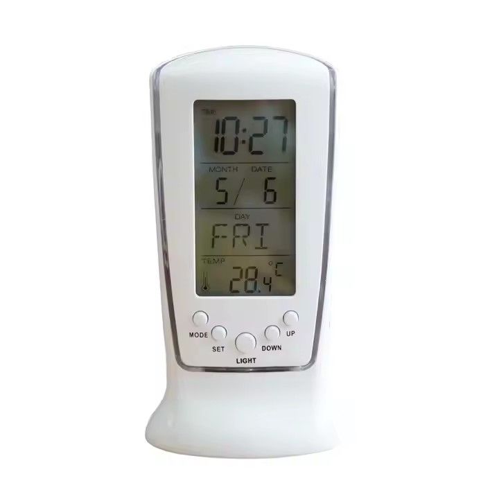 LED blue light digital electronic alarm clock snooze timer alarm clock home bedside luminous electronic clock time date temperature display clock