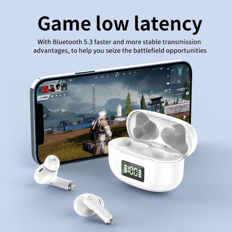 Bluetooth Earphones Super Long Battery Life Waterproof Noise Reduction Earbuds Digital Display Douch 5.3 Wireless TWS Earbuds Sports Binaural Stereo Wireless Earpods For Android & IOS Smart Phones