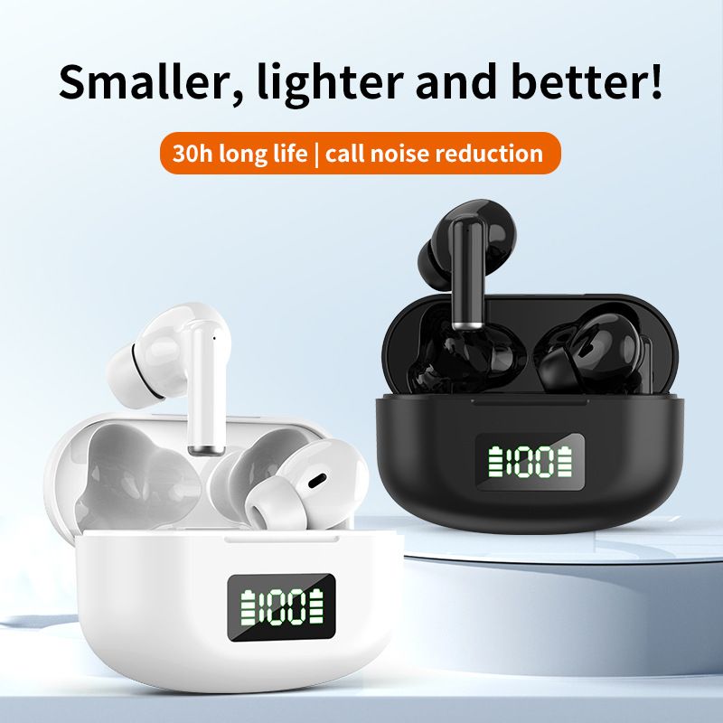 Bluetooth Earphones Super Long Battery Life Waterproof Noise Reduction Earbuds Digital Display Douch 5.3 Wireless TWS Earbuds Sports Binaural Stereo Wireless Earpods For Android & IOS Smart Phones Black