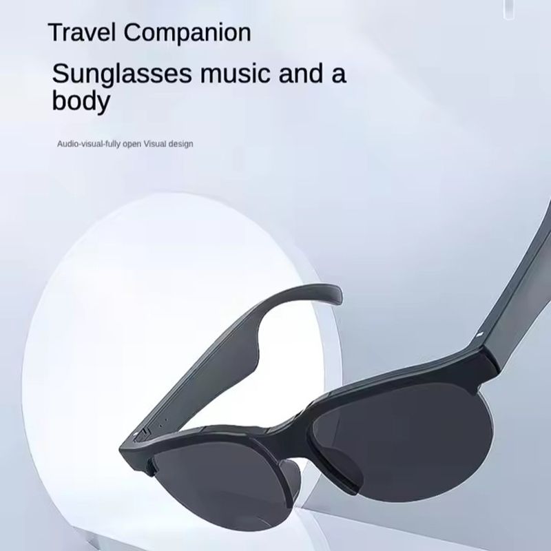Smart Sunglasses 150 Languages ​​Real-time AI Translation, Binaural Wireless Stereo Smart Bluetooth Headset Glasses with Wireless HD Sun Protection Sunglasses for Outdoor Sports, Running and Cycling