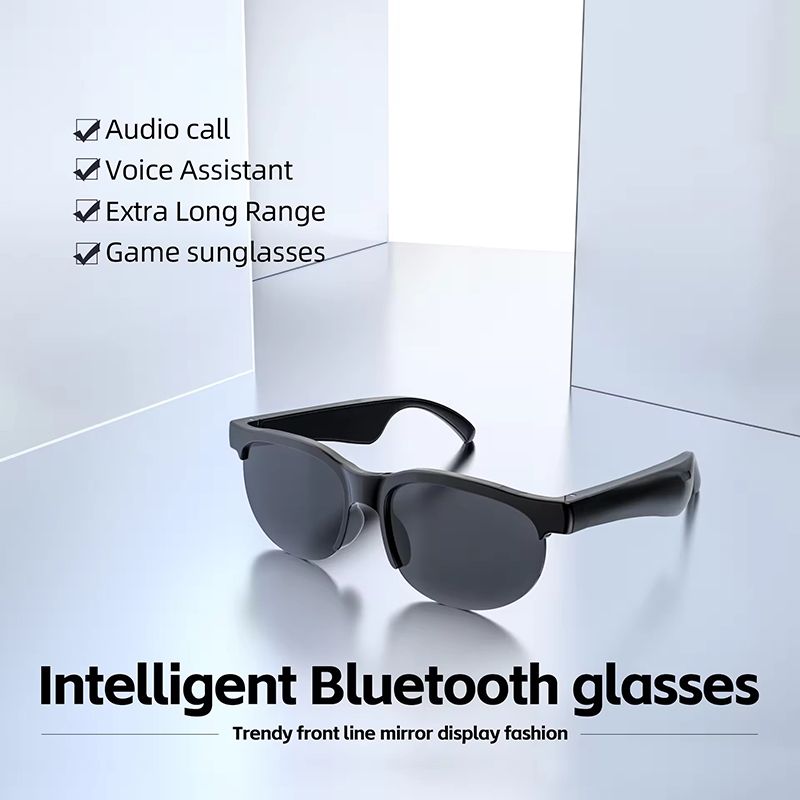 Smart Sunglasses 150 Languages ​​Real-time AI Translation, Binaural Wireless Stereo Smart Bluetooth Headset Glasses with Wireless HD Sun Protection Sunglasses for Outdoor Sports, Running and Cycling