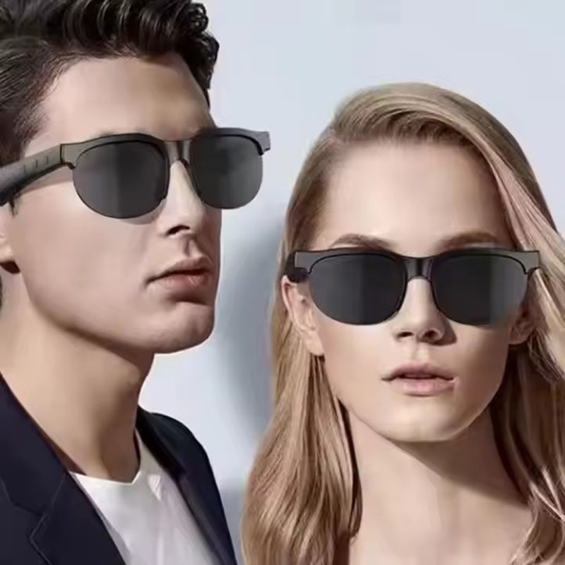 Smart Sunglasses 150 Languages ​​Real-time AI Translation, Binaural Wireless Stereo Smart Bluetooth Headset Glasses with Wireless HD Sun Protection Sunglasses for Outdoor Sports, Running and Cycling