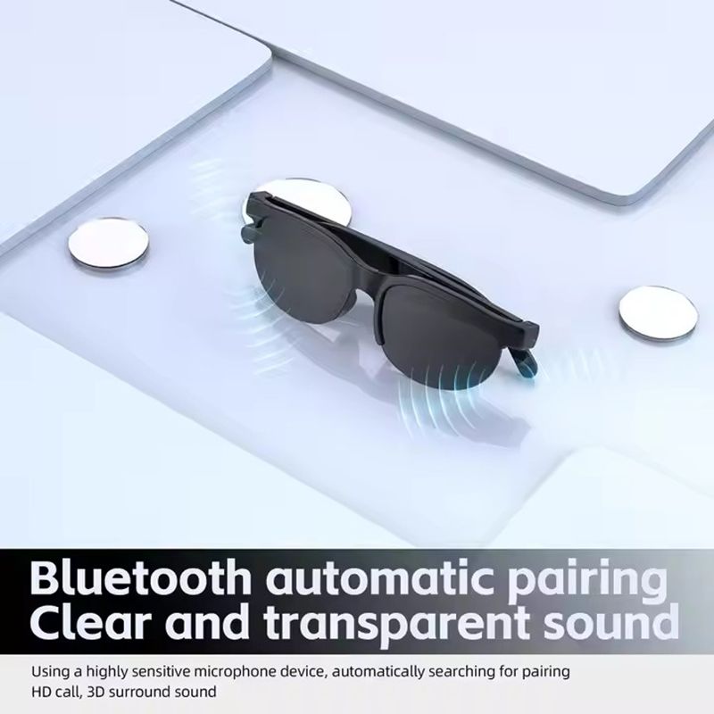 Smart Sunglasses 150 Languages ​​Real-time AI Translation, Binaural Wireless Stereo Smart Bluetooth Headset Glasses with Wireless HD Sun Protection Sunglasses for Outdoor Sports, Running and Cycling
