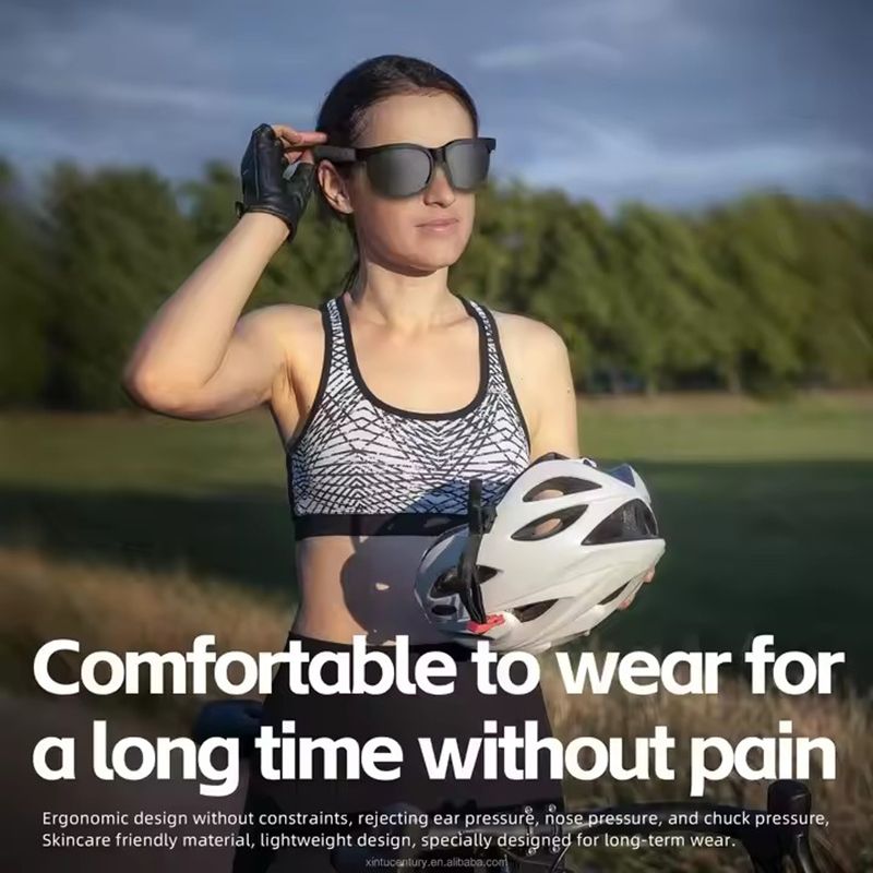 Smart Sunglasses 150 Languages ​​Real-time AI Translation, Binaural Wireless Stereo Smart Bluetooth Headset Glasses with Wireless HD Sun Protection Sunglasses for Outdoor Sports, Running and Cycling