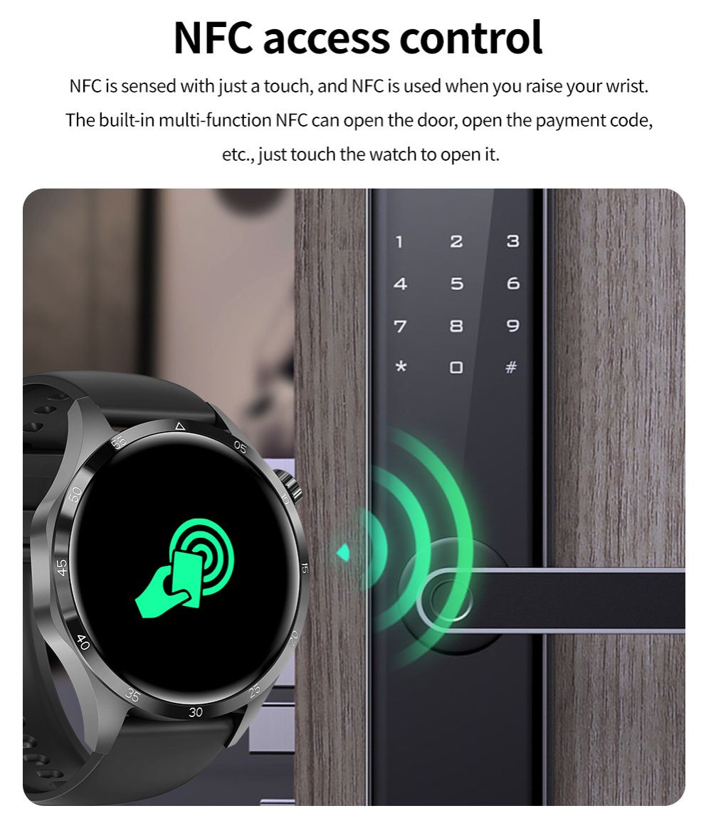 Smart Watch 2025 New Men Bluetooth Call Wireless Wristwatch Fitness Bracelet Heart Rate/Blood Pressure Monitor NFC Access Card Offline Payment Sport Waterproof Smartwatch Digital Sports Watches