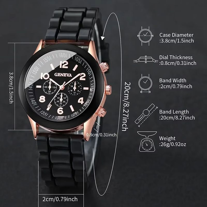 Women Watches 5PCS Set Simple Classic Heart Shape Women Wrist Watches High-end Fashion Watch Women Quartz Watches Jewelry Set Clocks Reloj Mujer Girls Gift