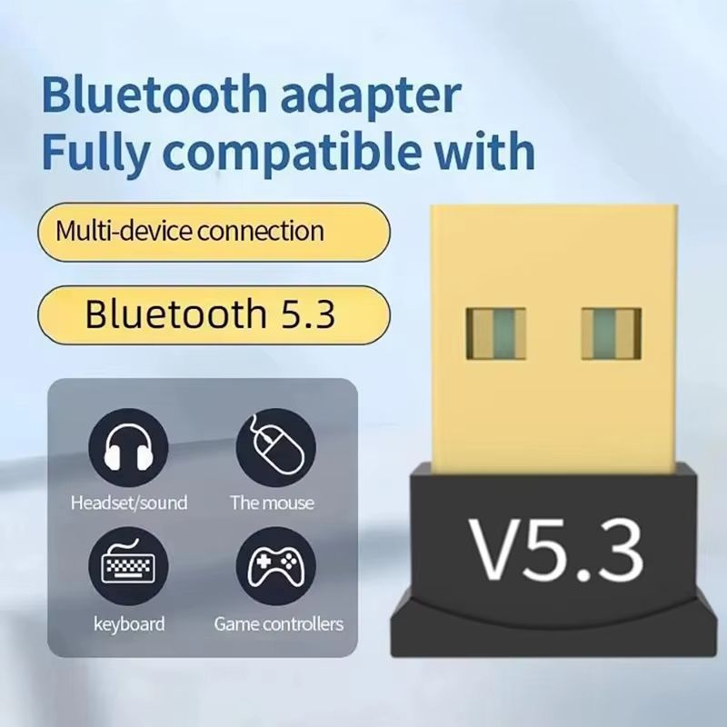 USB Wireless Bluetooth Adapter 5.3 Transmitter Receiver For Computer PC Laptop Phone Tablet Printer Headphone Speaker Wireless Mouse Keyboard USB Music Dongle Adapter Car Speaker