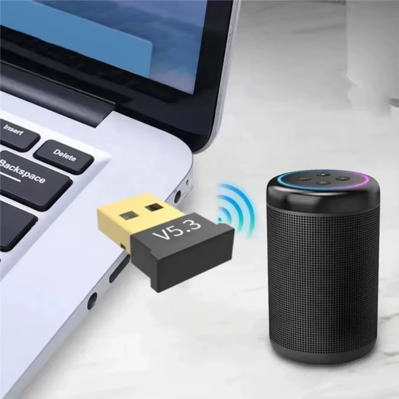 USB Wireless Bluetooth Adapter 5.3 Transmitter Receiver For Computer PC Laptop Phone Tablet Printer Headphone Speaker Wireless Mouse Keyboard USB Music Dongle Adapter Car Speaker