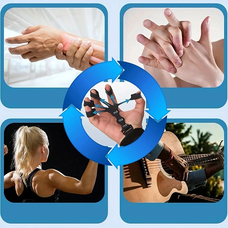 Finger Grip Finger Trainer Finger Puller Wrist Strengthener Basketball Corrector Vein Trainer Finger Exerciser Guitar Finger Exerciser Rehabilitation Therapy Tool Patient Hand Strength Trainer
