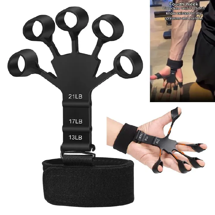 Finger Grip Finger Trainer Finger Puller Wrist Strengthener Basketball Corrector Vein Trainer Finger Exerciser Guitar Finger Exerciser Rehabilitation Therapy Tool Patient Hand Strength Trainer