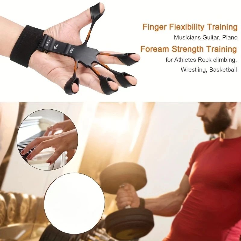Finger Grip Finger Trainer Finger Puller Wrist Strengthener Basketball Corrector Vein Trainer Finger Exerciser Guitar Finger Exerciser Rehabilitation Therapy Tool Patient Hand Strength Trainer