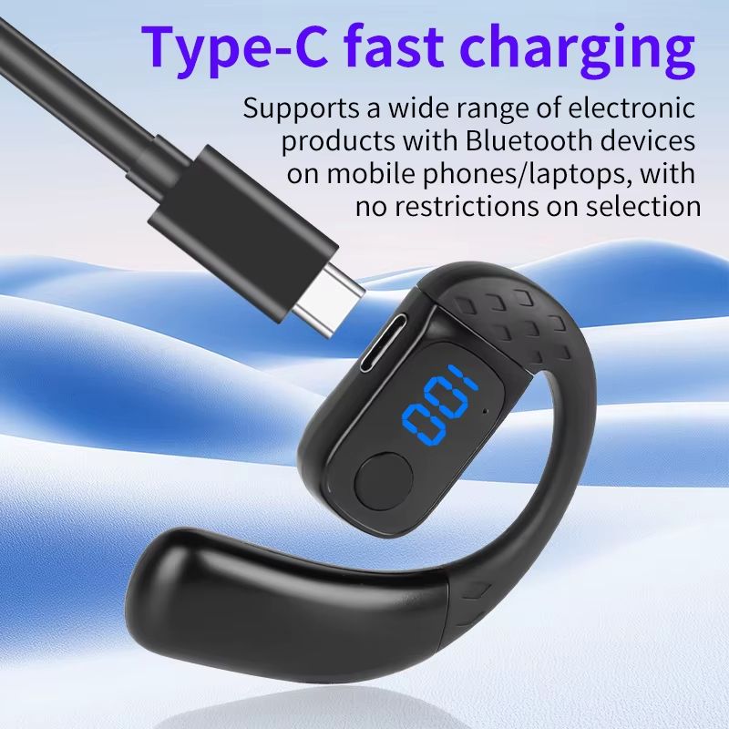 Bluetooth Earphones Neckband Wireless  Earbuds Stereo High-definition Waterproof Ultra Long Endurance Digital Display Sports Bluetooth Earpods Ear-Hook Left And Right Ears Can Be Rotated Adjusted