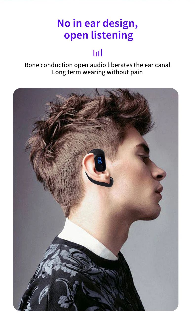 Bluetooth Earphones Neckband Wireless  Earbuds Stereo High-definition Waterproof Ultra Long Endurance Digital Display Sports Bluetooth Earpods Ear-Hook Left And Right Ears Can Be Rotated Adjusted