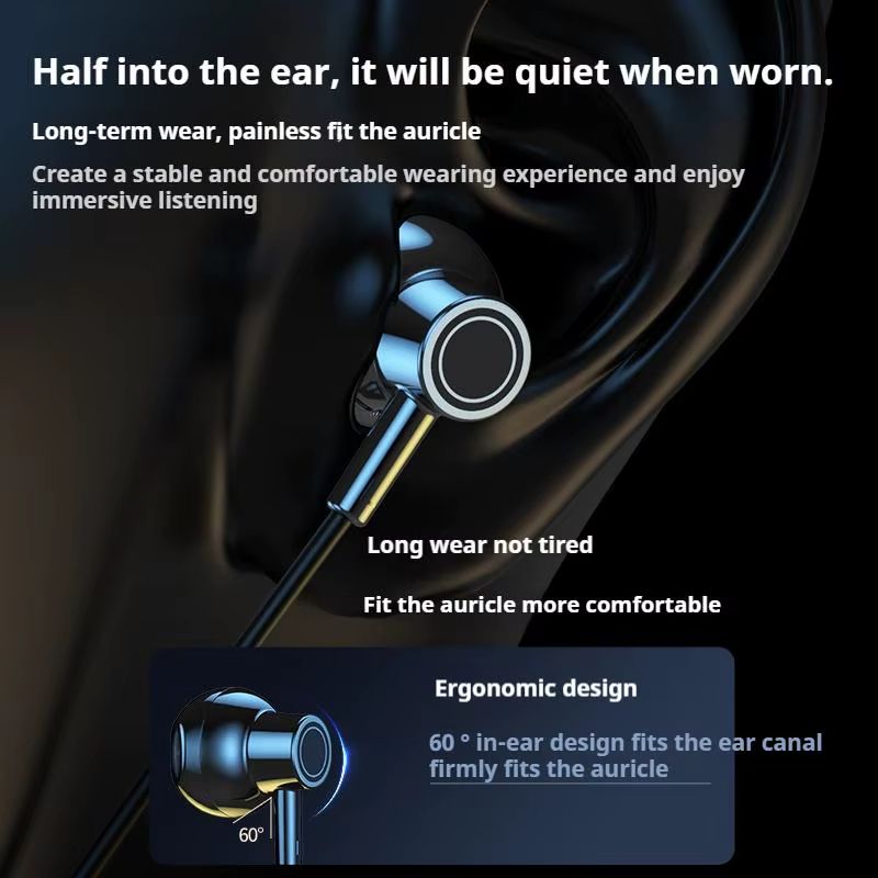 Sports Earphones Two Ears in-ear  Wireless Bluetooth Earpods  Neckband Earphones Earbuds  Ultra-Long Standby Ear Return Monitoring Card Plug-in Noise Reduction Comfortable And Stylish High Quality