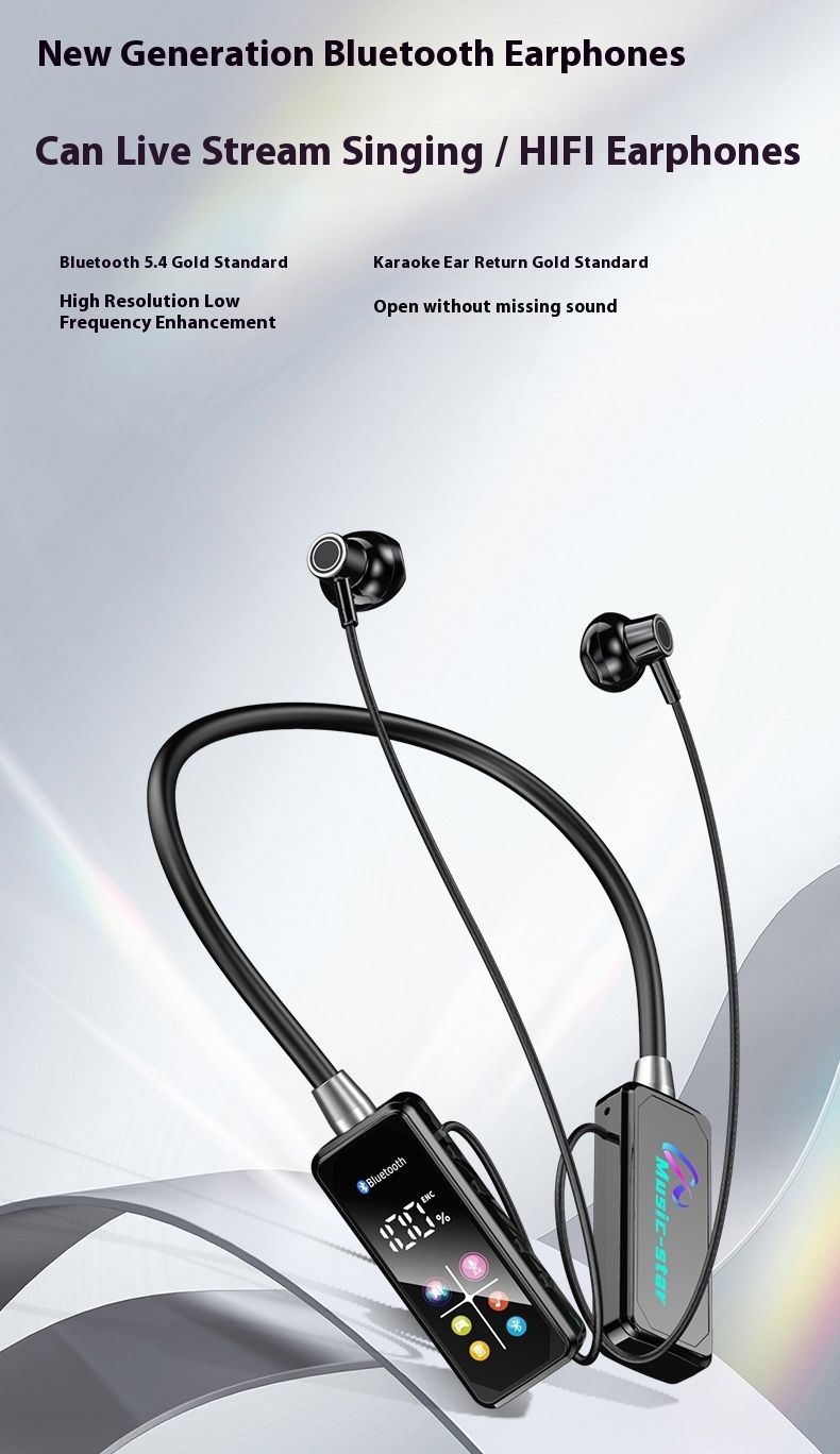 Sports Earphones Two Ears in-ear  Wireless Bluetooth Earpods  Neckband Earphones Earbuds  Ultra-Long Standby Ear Return Monitoring Card Plug-in Noise Reduction Comfortable And Stylish High Quality