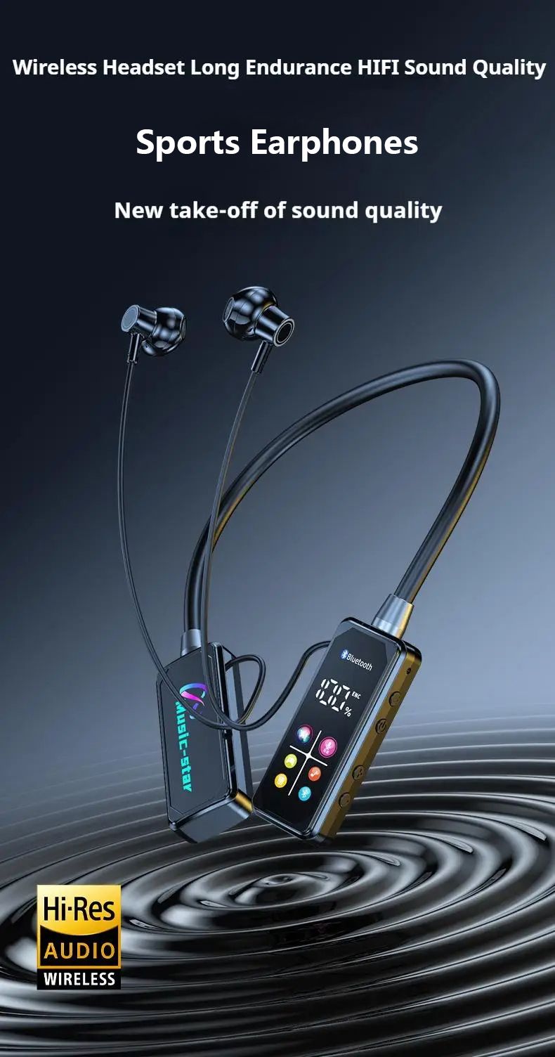 Sports Earphones Two Ears in-ear  Wireless Bluetooth Earpods  Neckband Earphones Earbuds  Ultra-Long Standby Ear Return Monitoring Card Plug-in Noise Reduction Comfortable And Stylish High Quality