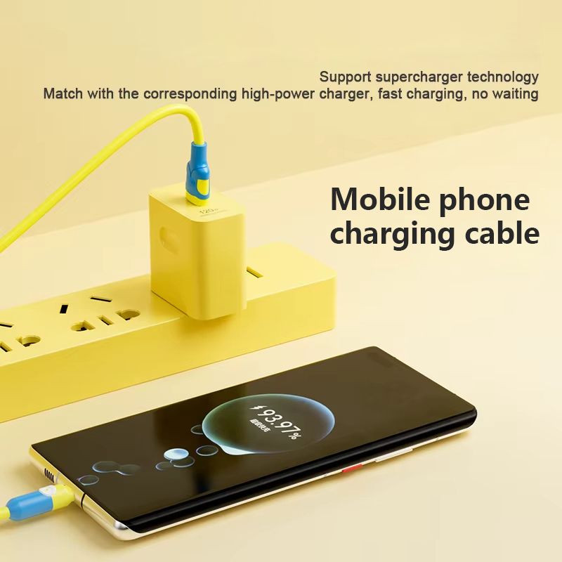 USB Charger Cable Type-c Super Fast Charging Mobile Phone Data Cable 6A High Current Charging Cable Suitable Cables for most mobile phones Huawei, Samsung, Transsion, Xiaomi, OPPO, Realme, ete