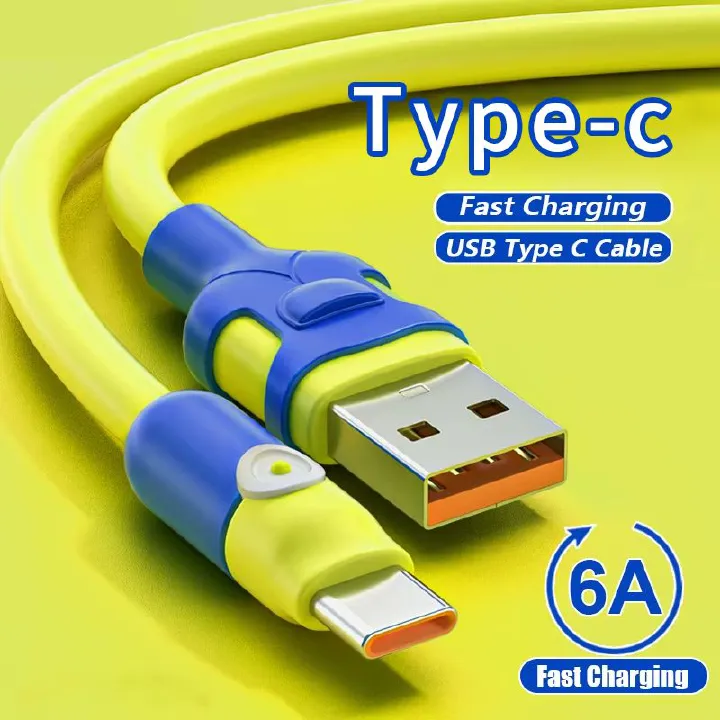 USB Charger Cable Type-c Super Fast Charging Mobile Phone Data Cable 6A High Current Charging Cable Suitable Cables for most mobile phones Huawei, Samsung, Transsion, Xiaomi, OPPO, Realme, ete