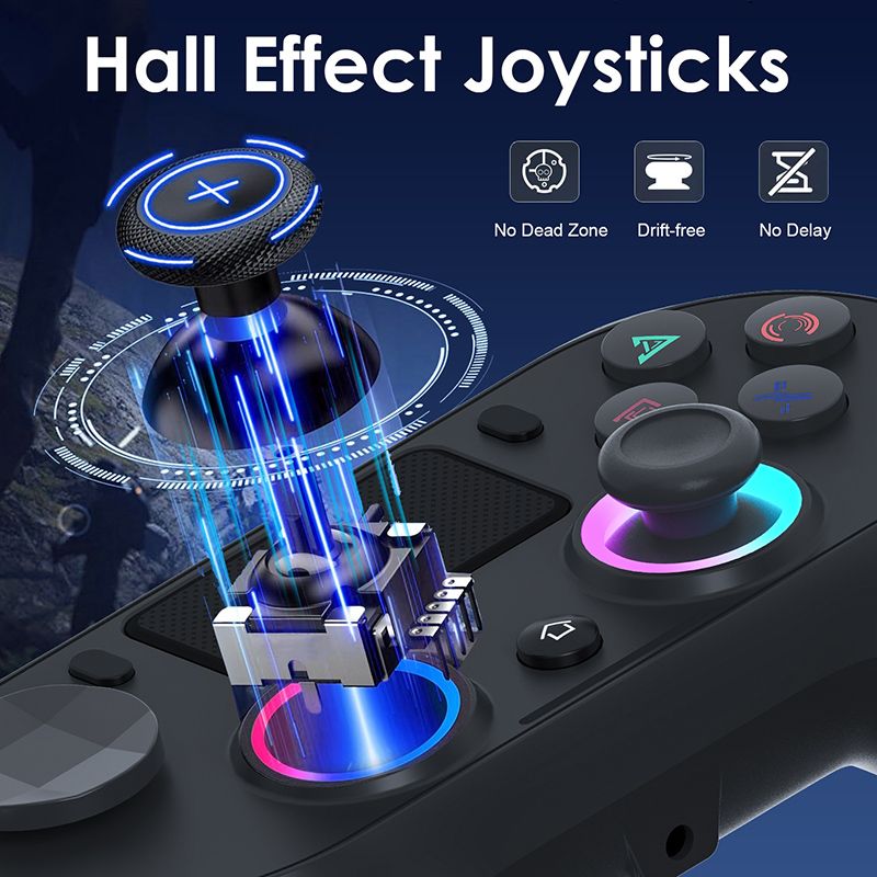 P4 Game Controller Wireless Bluetooth PC Joystick Six-axis Dual Four-vibration Gamepad Console With Light Game Console Game Pad For Android IOS Phone PC Tablet TV Box  Game Accessories