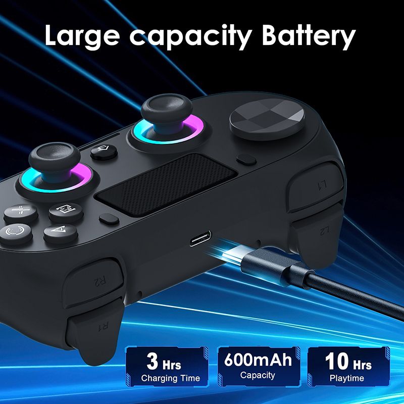 P4 Game Controller Wireless Bluetooth PC Joystick Six-axis Dual Four-vibration Gamepad Console With Light Game Console Game Pad For Android IOS Phone PC Tablet TV Box  Game Accessories
