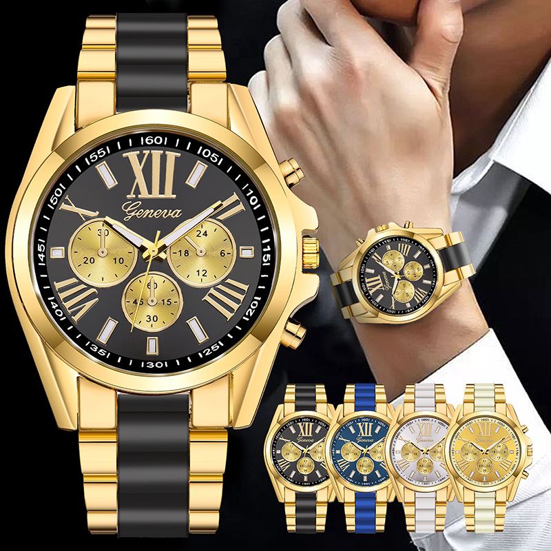 Fashion Business Watch Men Sports Mens Watch Top Brand Luxury Clock Male Quartz 2026 Men's Business Watch: Large-Dial Two-Tone Steel, Casual & Stylish Wrist Watch Birthday Gift Arrangement Men's Watch