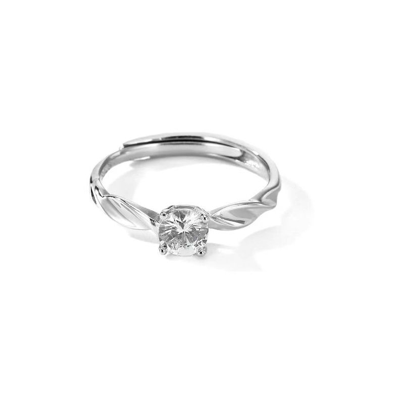 2 PCS Couple Rings Set Shining Galaxy Couple Rings Light Luxury Twisted Design Diamond Ring Valentine's Day 520 Gift Men And Women Jewelry Rings Adjustable 925 Silver Ring Anniversary Gift